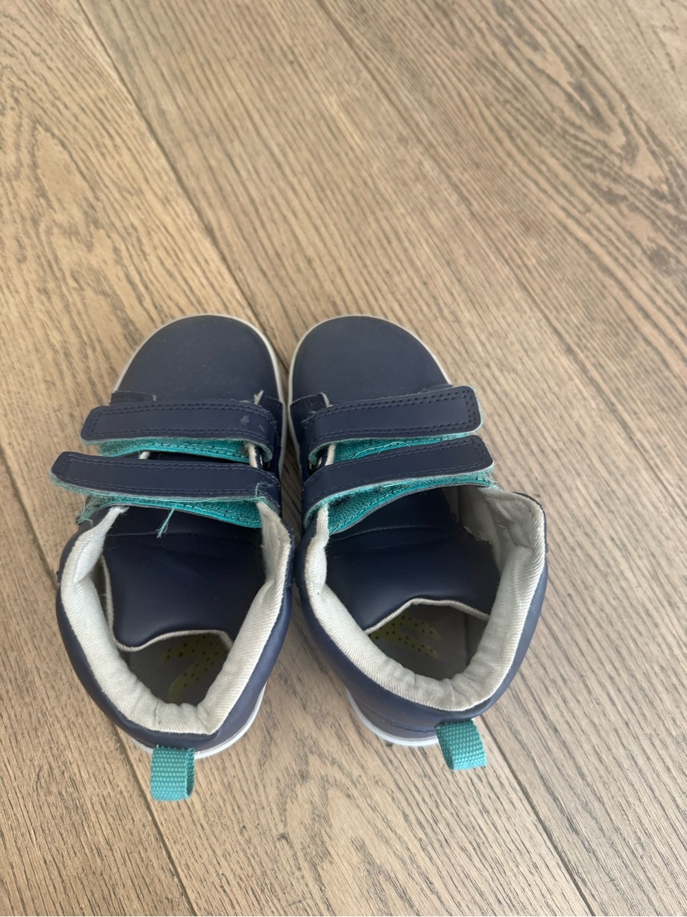 Kids Navy and Teal Hook-and-Loop Sneakers
